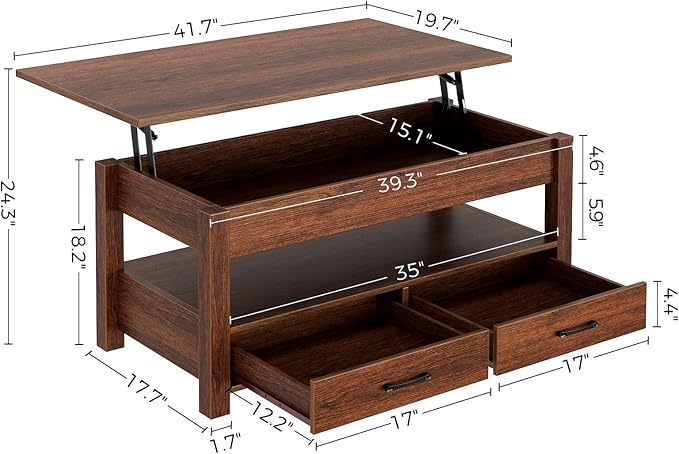 Rolanstar Coffee Table, Lift Top Coffee Table