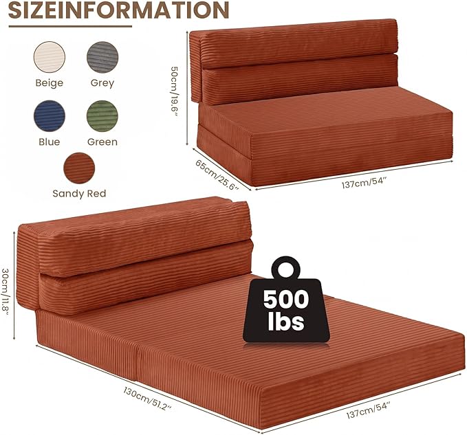 JUIKURY Folding Sofa Bed, Convertible Sleeper Chair
