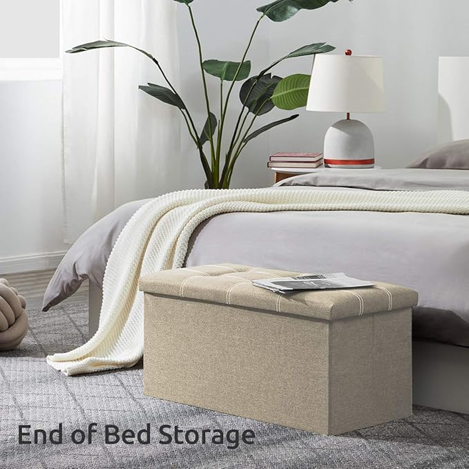 YOUDENOVA 30 inches Folding Storage Ottoman, Ottoman