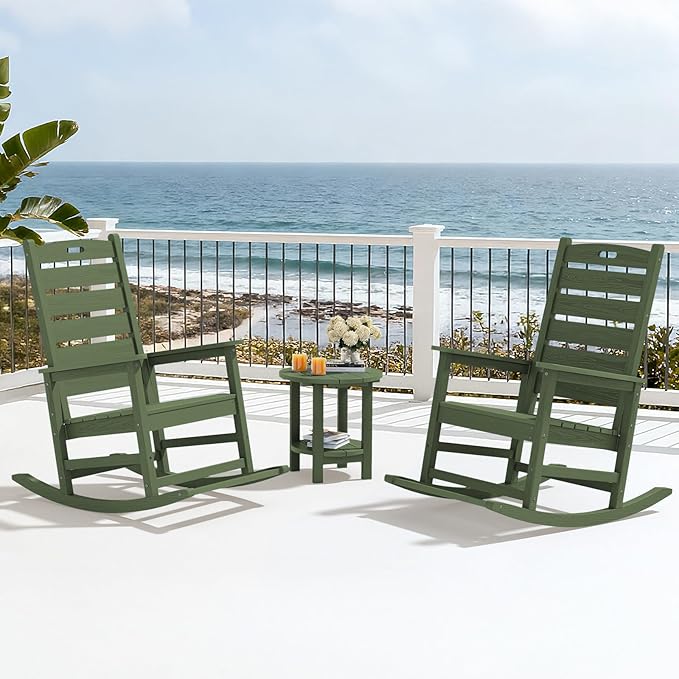 SERWALL Outdoor Rocking Chair, Oversized Rocking Chair