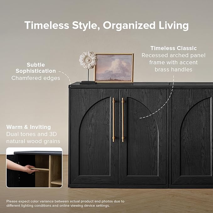 mopio Blake Storage Cabinet, Small Modular Accent Display Sideboard Buffet