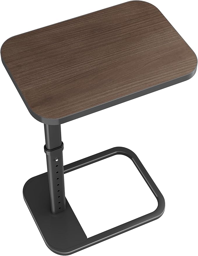 Kitstorack TV Tray Table, Adjustable Height & Rounded Metal Corners, Snack Table