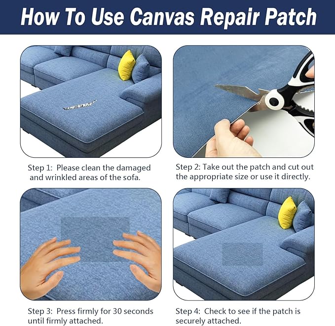 Canvas Repair Patch, 17X158 Inch Strong Sticky Fabric Repair Tape,