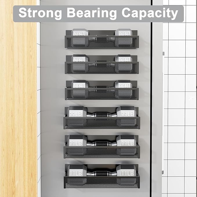 Aufworld Magnetic Spice Rack for Refrigerator, 6 Pack Magnetic Shelf, Fridge