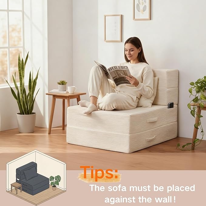 Folding Sofa Bed, 4 in 1 Convertible Sleeper Chair