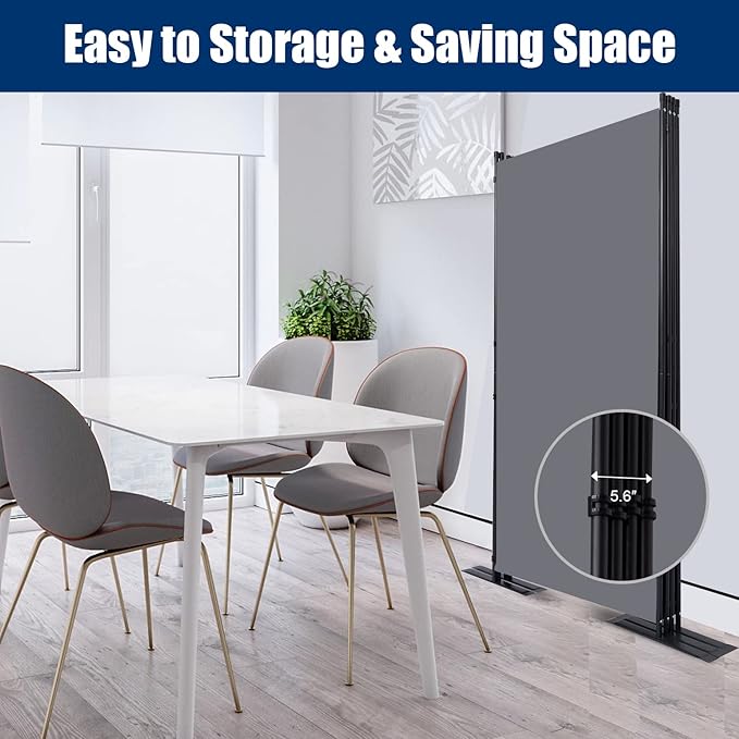 Room Divider 6FT Portable Room Dividers and Folding Privacy Screens, 4 Panel
