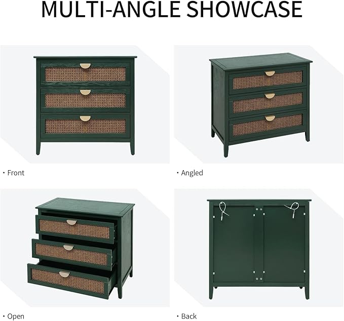 31.5" Retro Green Buffet Sideboard, Modern Coffee Bar Cabinet