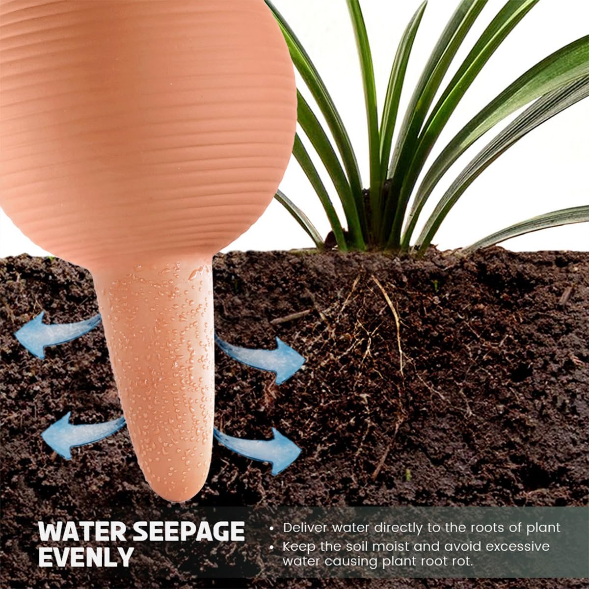 Plant Watering Globes Set of 4, 14oz Terracotta Self-Watering Globes for PottedPlants, Watering Planter Insert Bulbs with Cork Stoppers, Automatic Watering Spikes for Indoor&Outdoor Plants, Orange