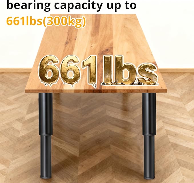 4-piece Adjustable Furniture Legs Set, Adjustable in Height from 4.72 inches to