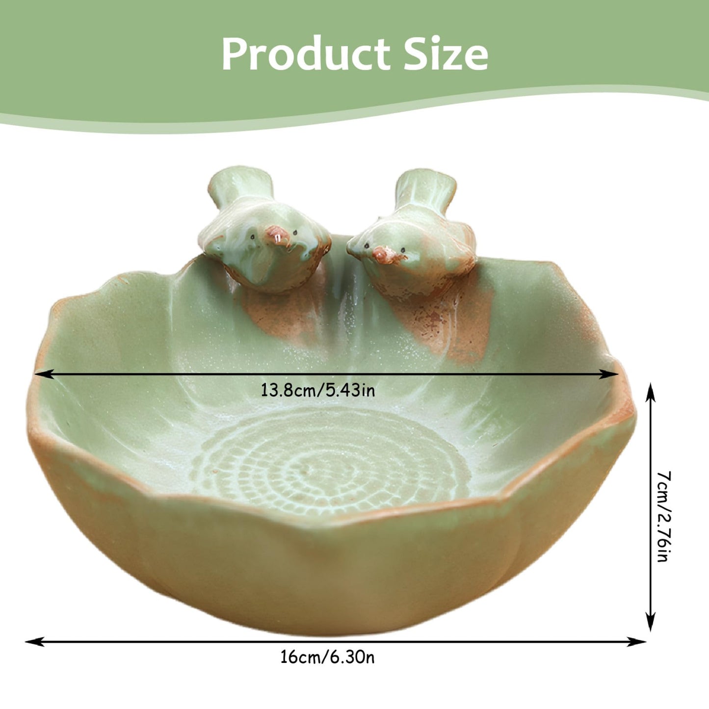 KUYYFDS Suculentas Pot with 2 Adorable Birds Planter DIY Flower Planting Garden Pots Ceramic Round Hollow Planter for Home Indoor Outdoor Garden Decor