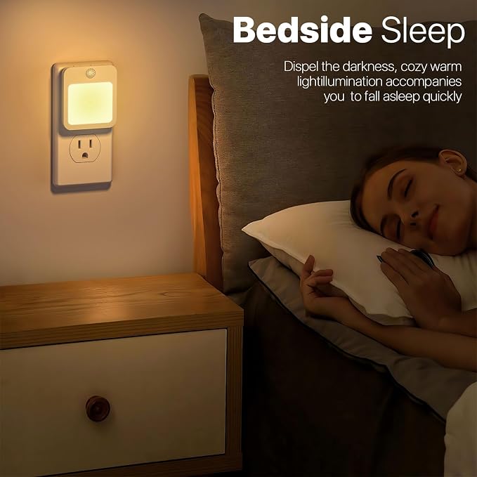 Night Light Plug into Wall, Dusk to Dawn Sensor LED Nightlight, Soft Warm White 3000K, Auto On/Off Night Lamp for Bedroom Bathroom Hallway Nursery, 1 Pack