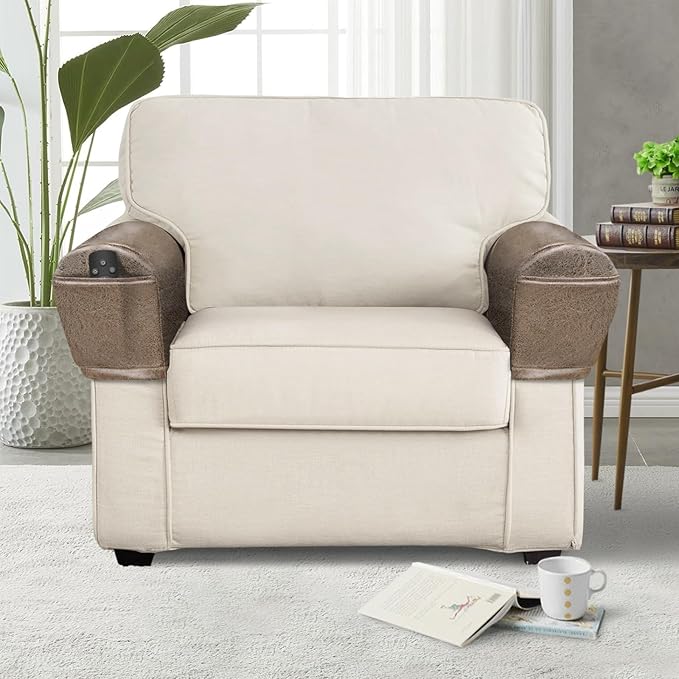 ANARACHON Leather Look Couch Arm Covers Set of 2 Armrest Covers