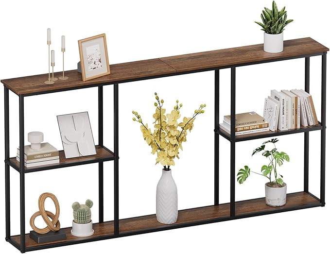 WOHOMO Console Table, 3-Tier Small Entryway Tables, Narrow Sofa Table