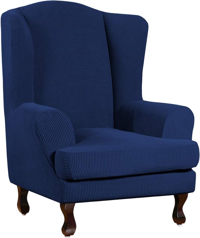 Turquoize Wingback Chair Covers 2 Piece Wing Chair Slipcover Stretch Slipcovers