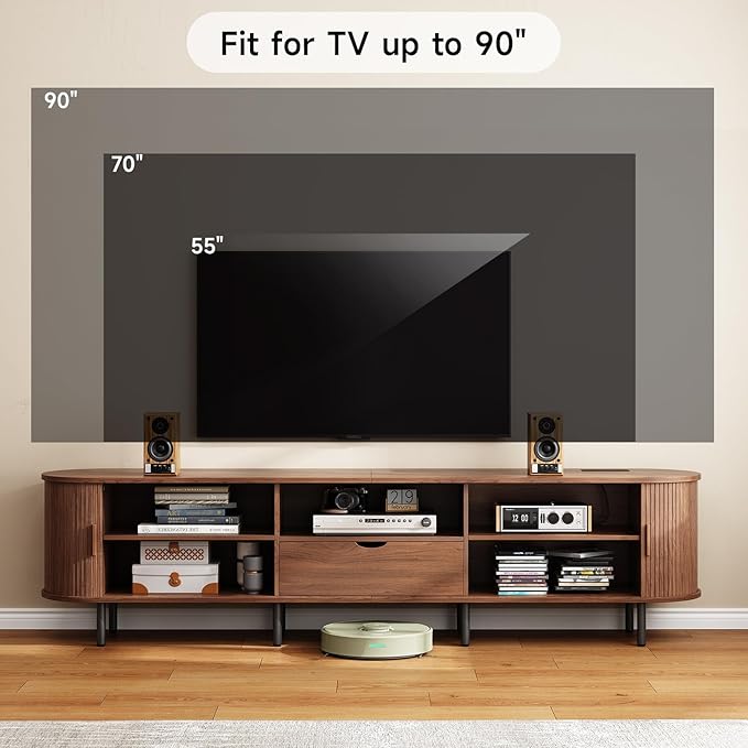 ONBRILL 86.6" TV Stand with Power Outlet