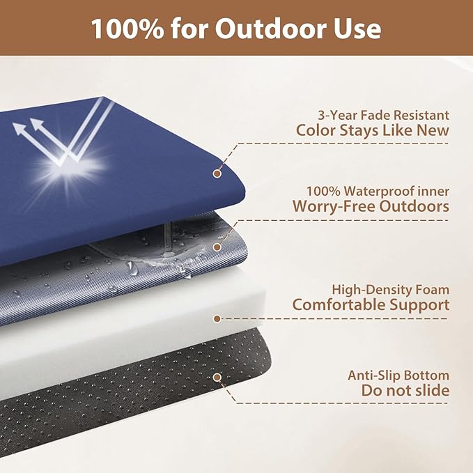 Waterproof Rocking Chair Cushions Outdoor & Indoor, Wooden Rocking Chair Pads