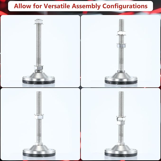 Heavy Duty 5000 lb Capacity Stainless Steel Adjustable Leveling Feet