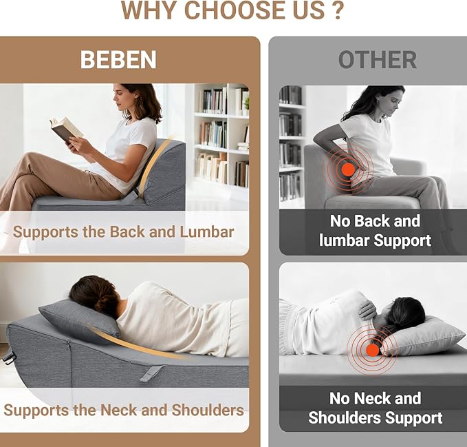 BeBen Folding Sofa Bed Chair, Convertible Sleeper Chair Futon Couch, Foldable