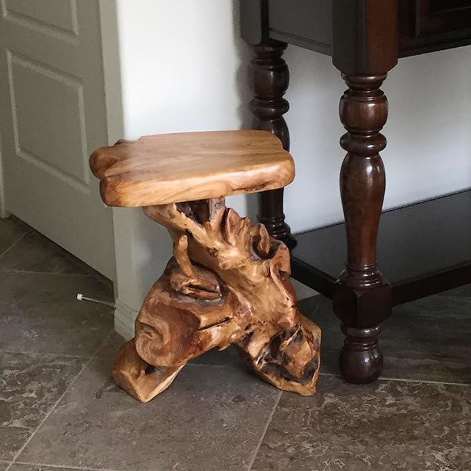 Greenage Cedar Roots Plant Stand Tree Stump End Table 13.5" x 16" x 19" H