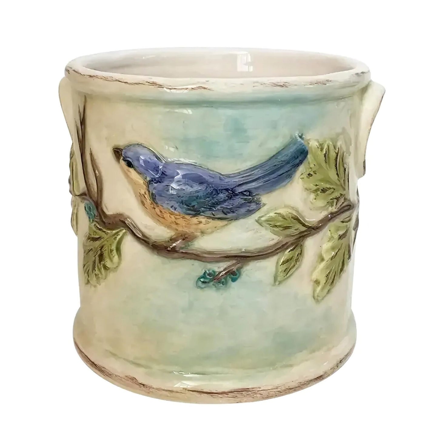 Blue Sky Ceramic Woodcut Farmhouse Planter 5''