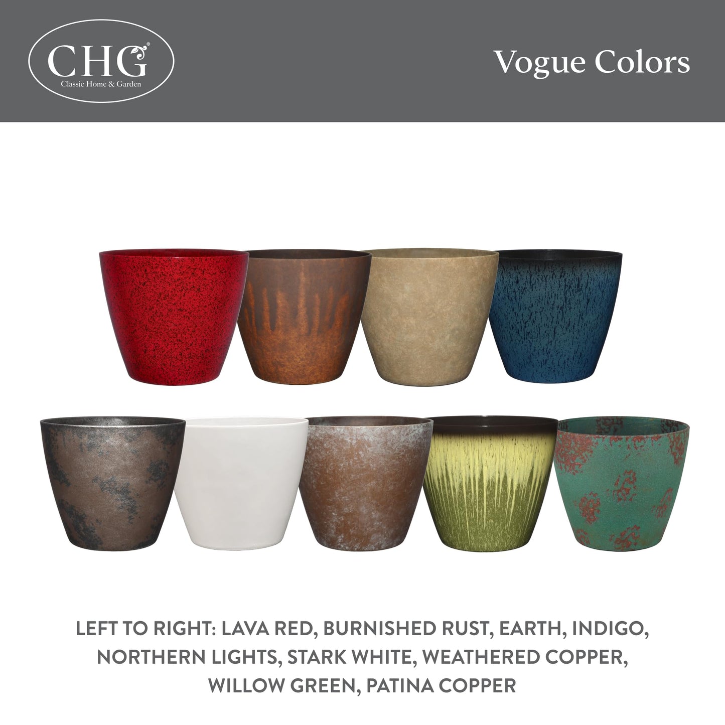 Classic Home and Garden Premiere Collection Planter, Vogue 8", Indigo