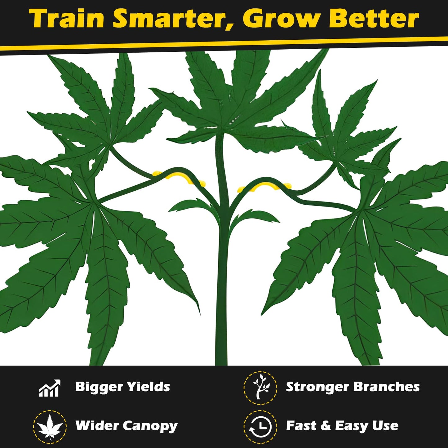 40 Pack LST Plant Training Clips – Durable & Reusable Stem Support for Low-Stress Training – Fits All Growth Stages