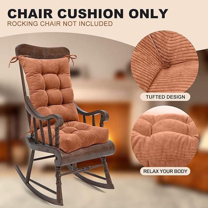 Lokex Rocking Chair Cushion Only, Tufted Non-Slip Comfortable Rocking Chair