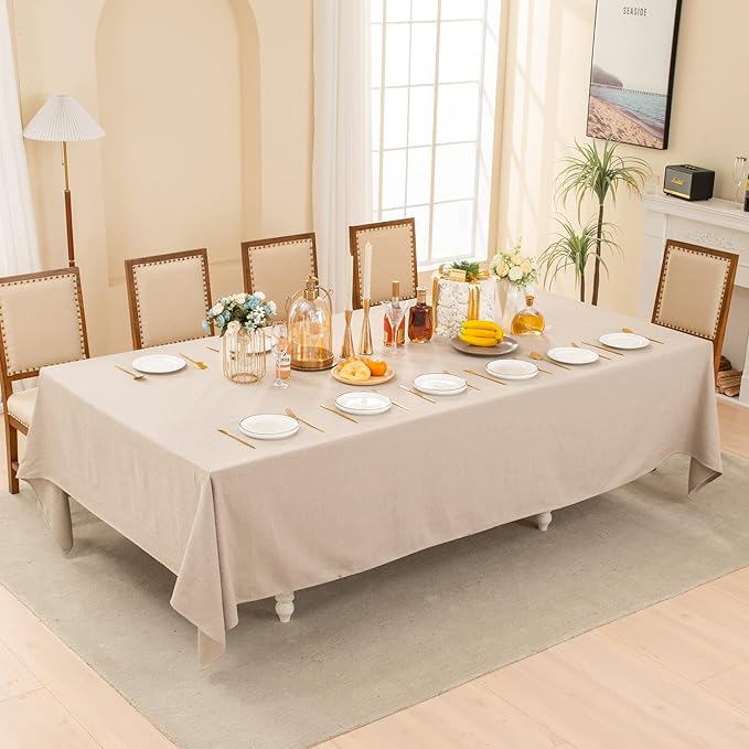 BALCONY & FALCON Rectangle Tablecloth Washable Wrinkle Resistant and Water