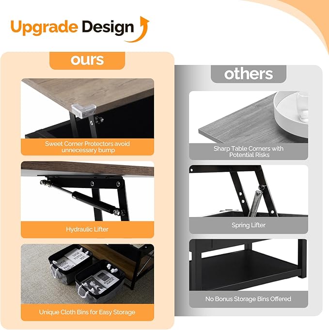VINGLI 36" Lift Top Coffee Table