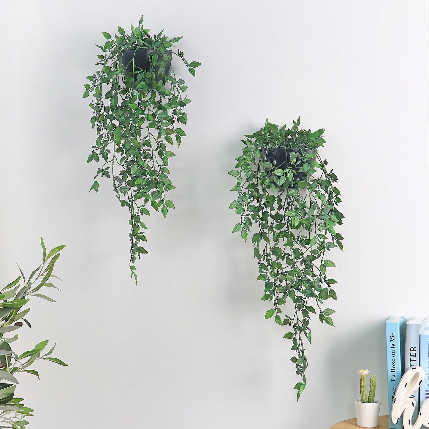 Decor unlimited Artificial Hanging Plants 1 Pack, Fake Mandala Vine Greenery with Wall Planter for Office Living Room Bathroom Indoor Décor