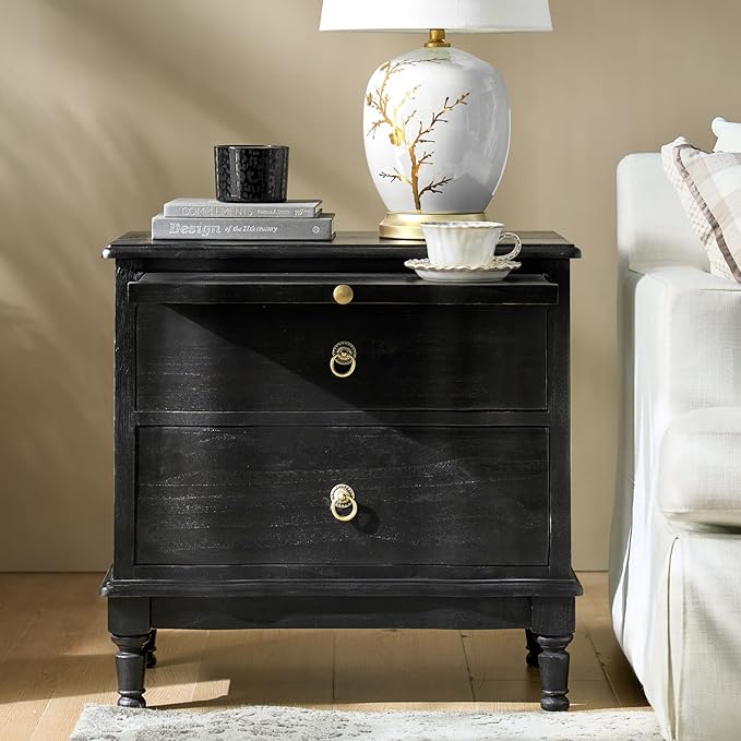 HULALA HOME Solid Wood Storage End Tables
