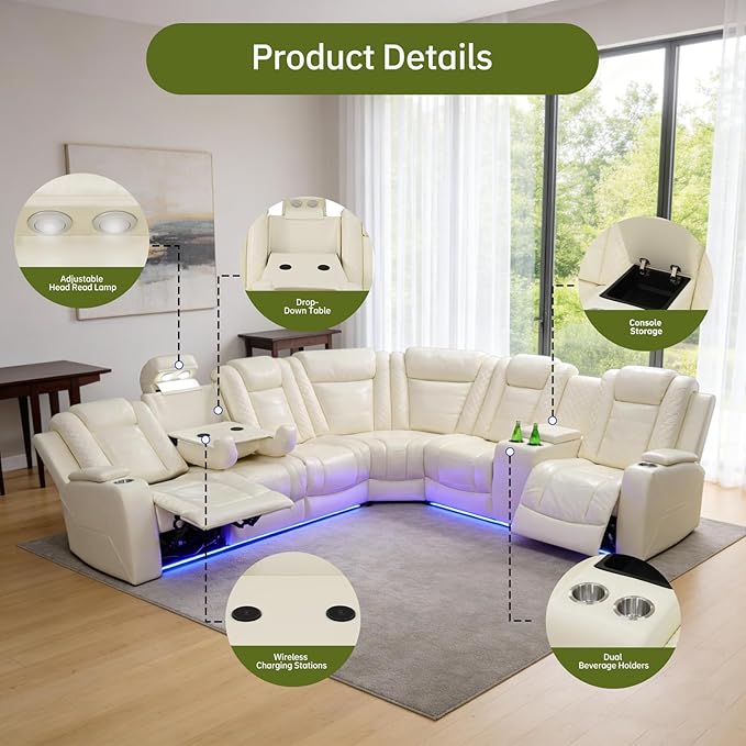 Electric Power Recliner Sectional
