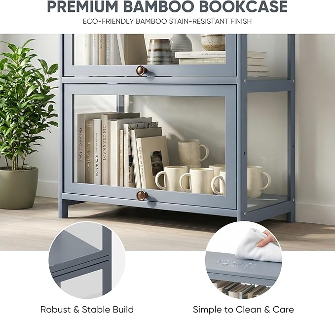 4-Tier Clear Display Cabinet