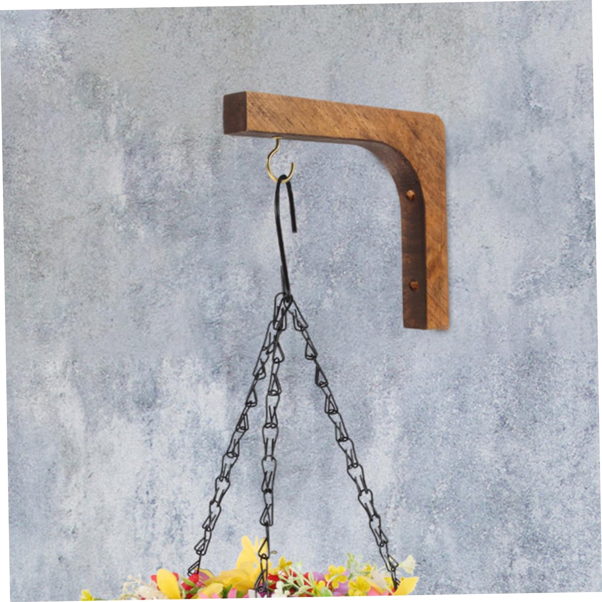 UKCOCO Wooden Plant Hangers for Indoor and Outdoor Use 2-Piece Wall Mounted Hooks for Hanging Plants Heavy Duty Support