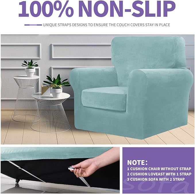 ZNSAYOTX Luxury Velvet Chair Slipcovers