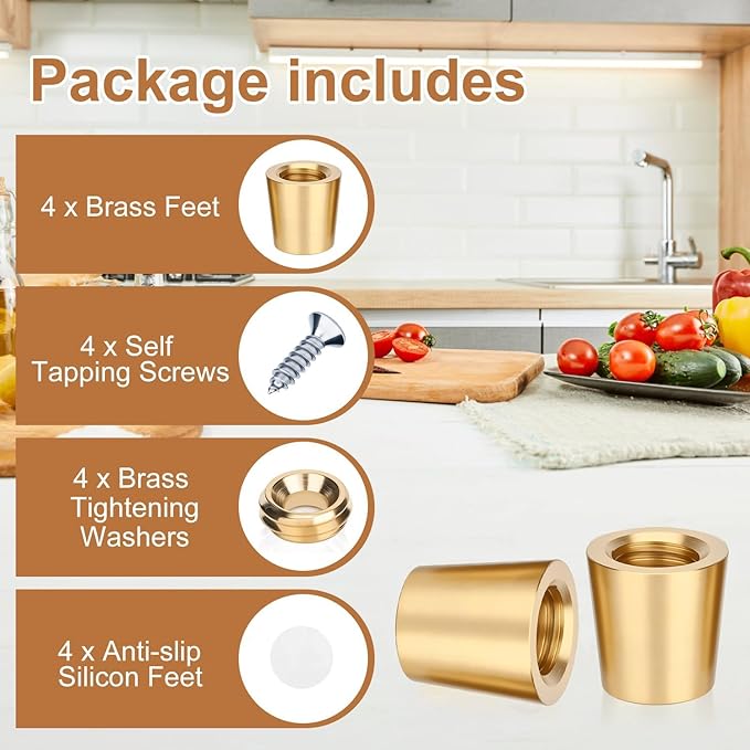 Brass Cutting Board Feet，Chopping Board Feet Set