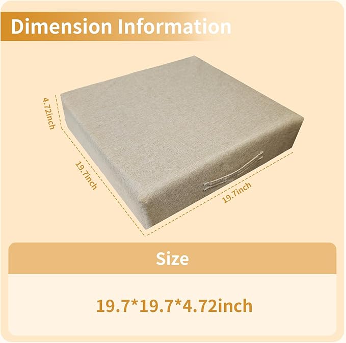 Gel Memory Foam Recliner Cushions for Elderly 19.7x19.7x4.7inch Dual-Layer Gel Memory Foam Non-Slip with Handle