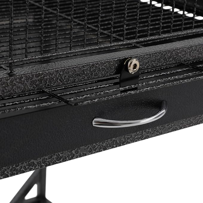 Bird Cage with Stand 54 Inch Birdcages with Pull-Out Tray, Rolling Bird Cage Stand with Wheels for Parakeets, Parrot, Cockatiel, Pigeon, Finch Cage for Birds(Black)