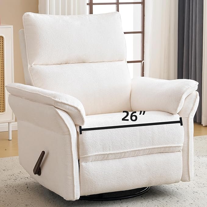 Oversized Recliner Chair, Chenille Glider Rocking Nursery Chair