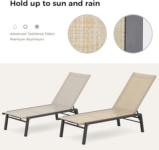 Patio Chaise Lounge Set of 2
