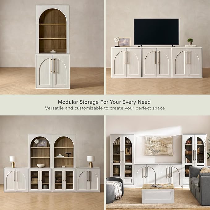 mopio Blake Storage Cabinet, Small Modular Accent Display Sideboard Buffet
