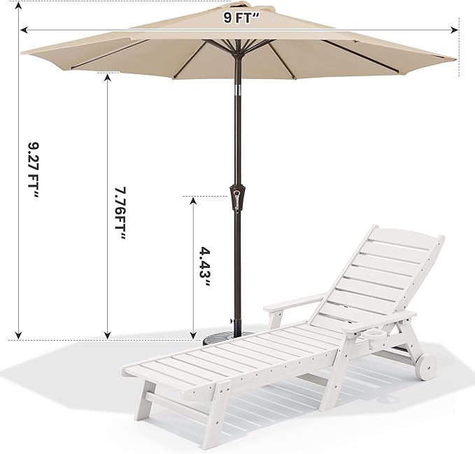 SERWALL Patio Chaise Lounge Chair Set of 2