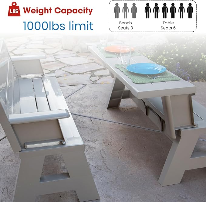Convert-a-Bench Gen 1 2-in-1 Outdoor Convertible Bench to Picnic Table |