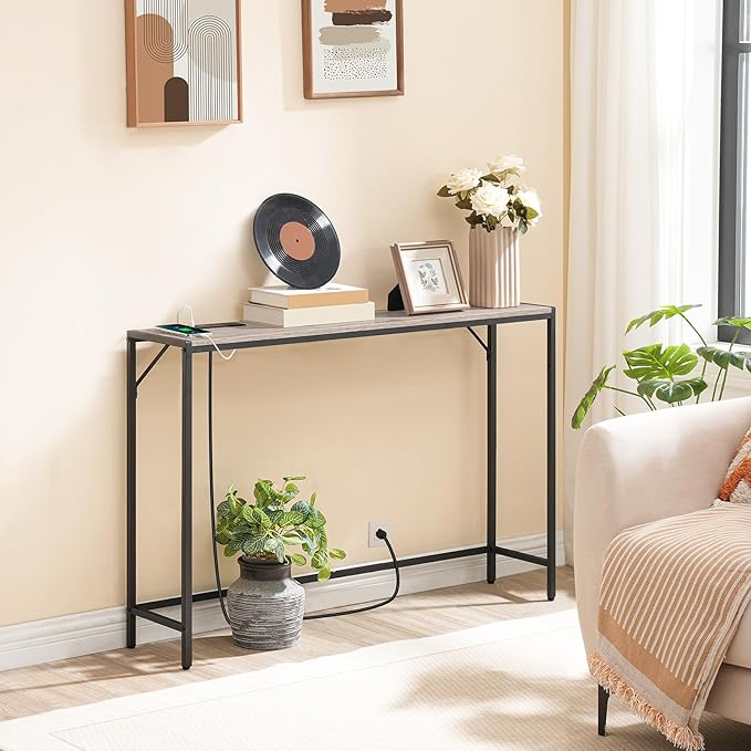MAHANCRIS Console Table, Narrow Sofa Table, 43.3” Entrance Table