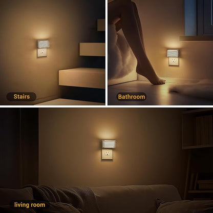 JandCase LED Night Light, Night Lights Plug into Wall with Dusk to Dawn Sensor, Dimmable Plug in Night Light, Adjustable Brightness, 3000K Soft White Nightlight for Bedroom Bathroom Hallway [2 Pack]