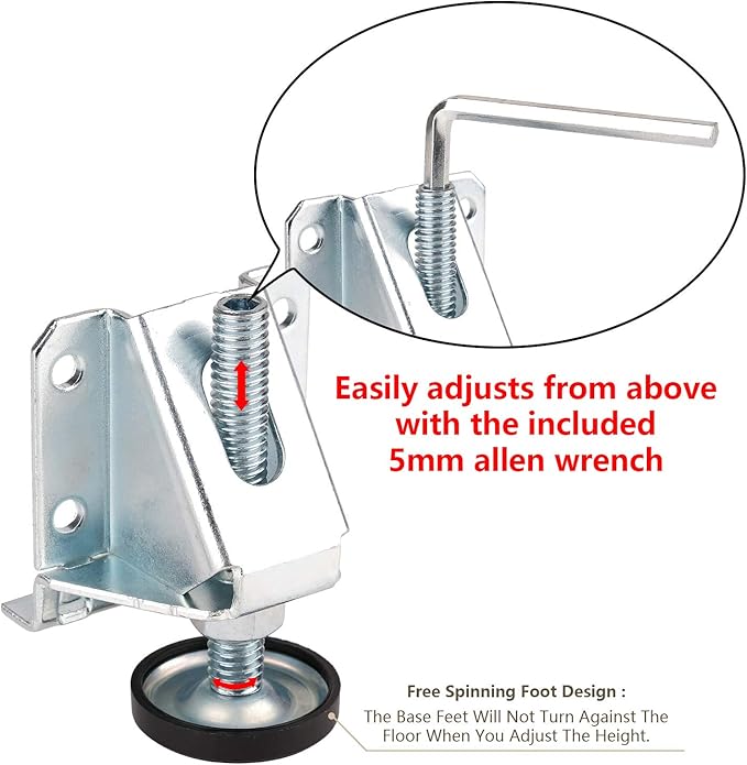 Anwenk Leveling Feet Heavy Duty Furniture Levelers Adjustable Table Leg Leveler