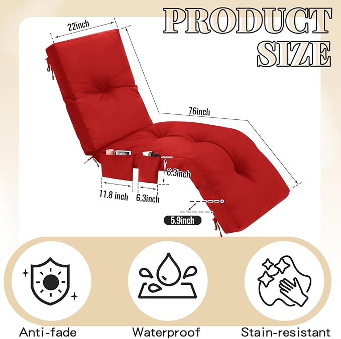 Kigley Outdoor Chaise Lounge Cushions