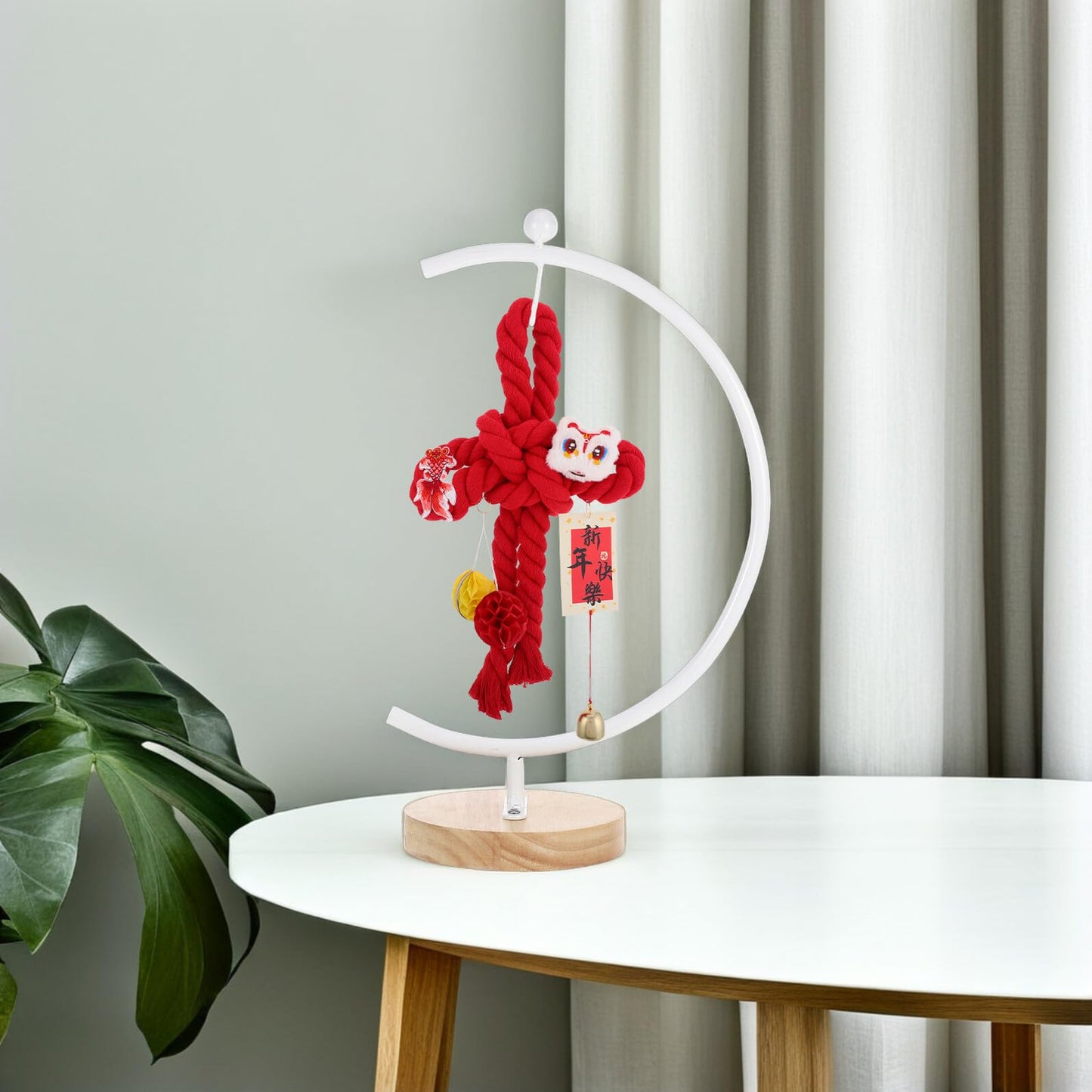 PRETYZOOM Ornament Display Stand with Base Stable Iron Hanging Hook for Air Plants and Glass Terrarium Globes Space-saving Rack for Tabletop Decor Elegant Holder for Ornaments