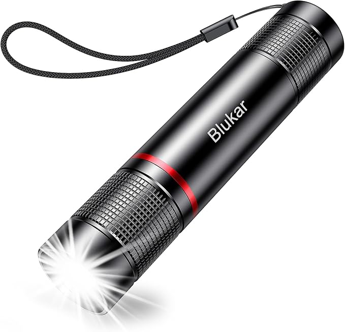 Blukar Rechargeable Flashlight, High Lumens Flashlight, Super Bright Small LED Flash Light- Zoomable, Adjustable Brightness, Long Lasting for Camping, Outdoors and Home Emergency