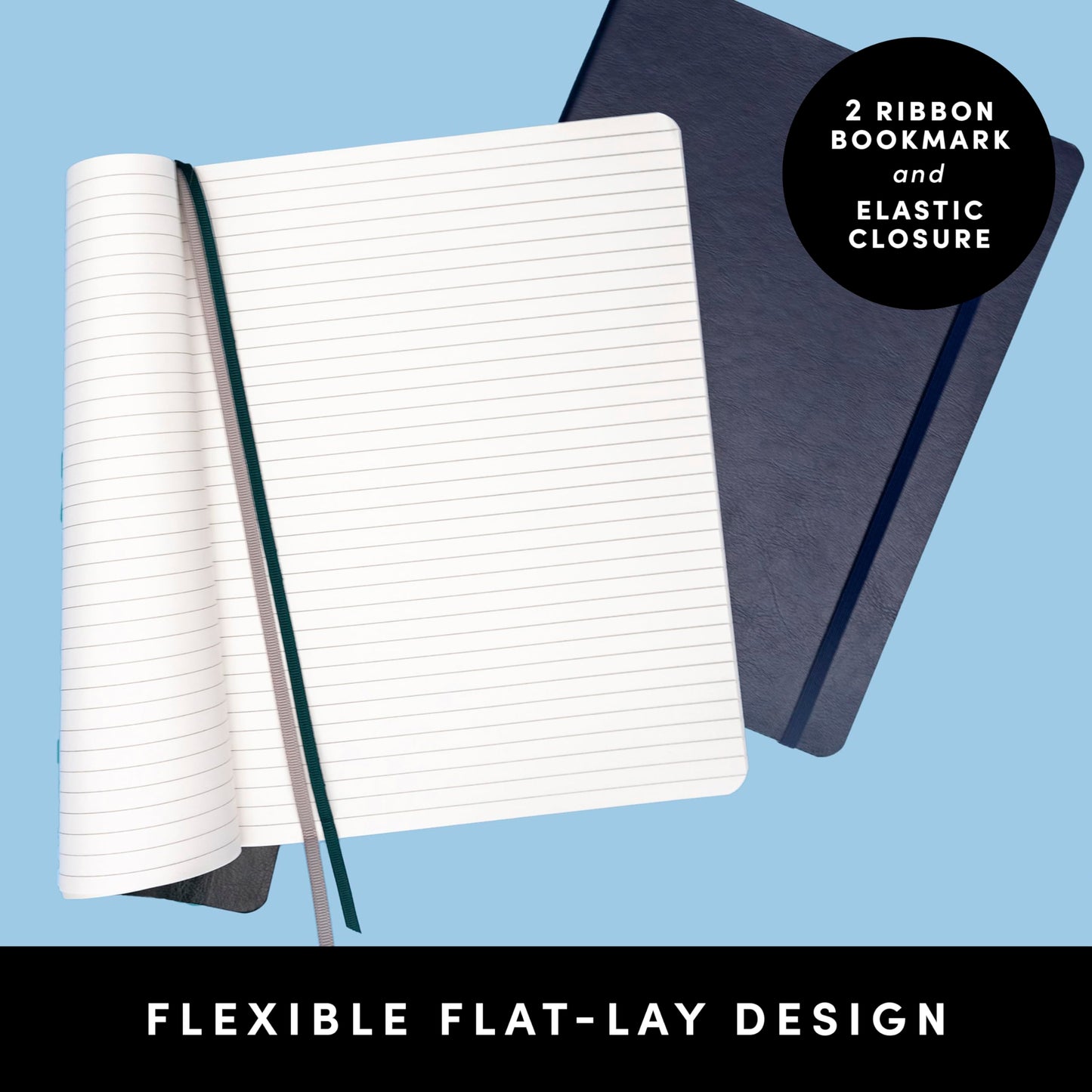 PAPERAGE Softcover Lined Journal Notebook (Black), 160 Pages, Medium College Ruled Notebook, 5.6 inches x 7.9 inches - 100 GSM Thick Premium Paper, Soft Vegan Leather Journal for Home, Work & School
